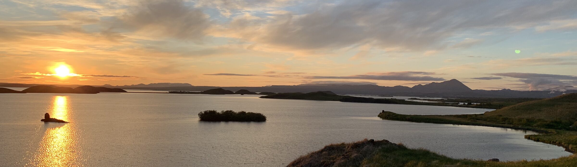 Sunset over Lake Mývatn, Iceland